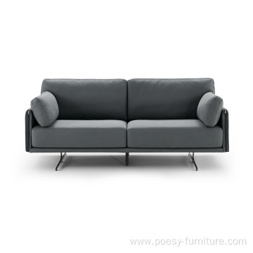 High end Half leather office style sofa 3-seater